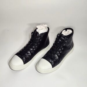 Steve Madden Black Faux Leather High-Top Sneakers SZ 11